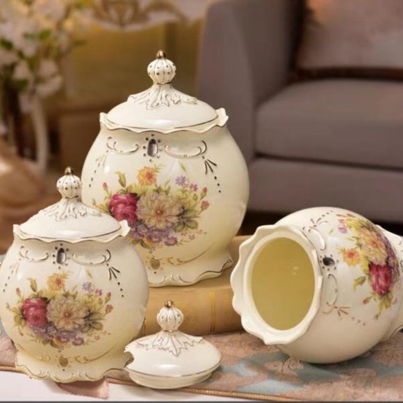 3 Piece Ceramic Canister Set - Picture 1 of 2